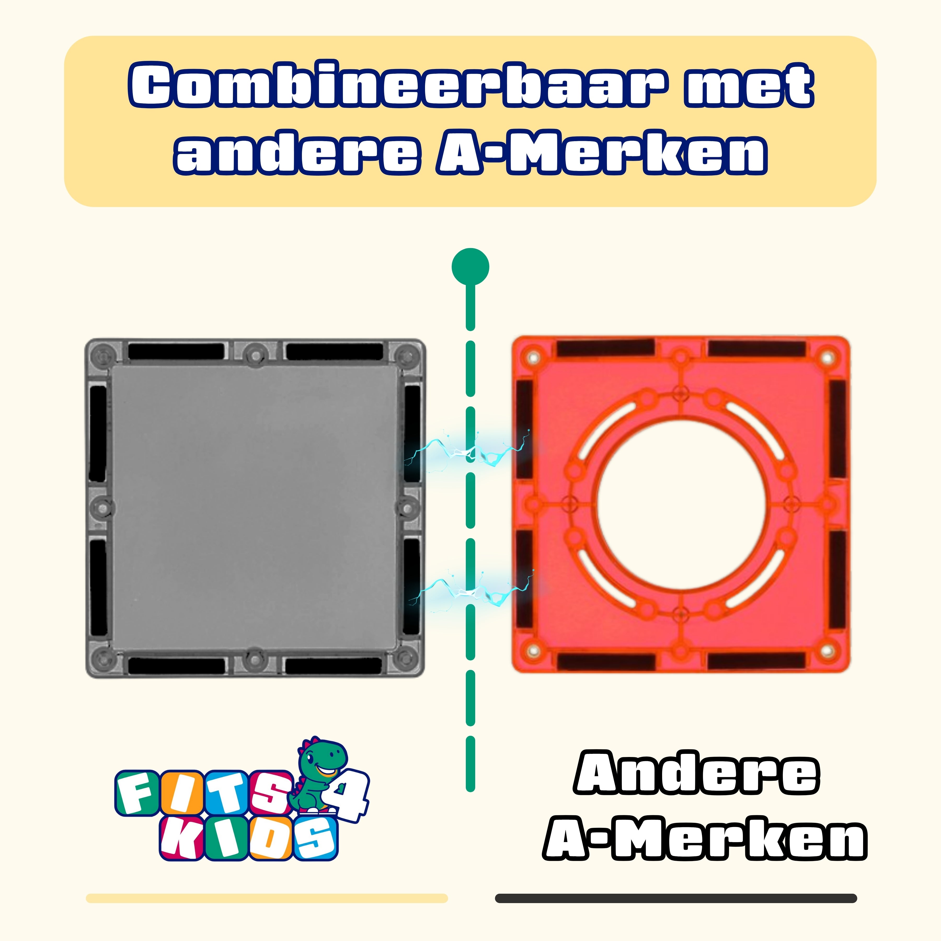 Magnetic Tiles Road Trip Rally van Fits4Kids combineerbaar met andere A-merken