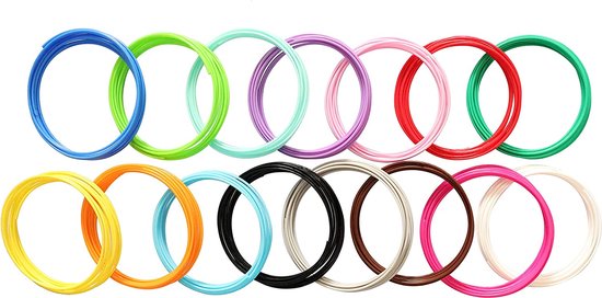 Overzicht van PCL filament in meerdere kleuren voor 3D pen van Fits4Kids