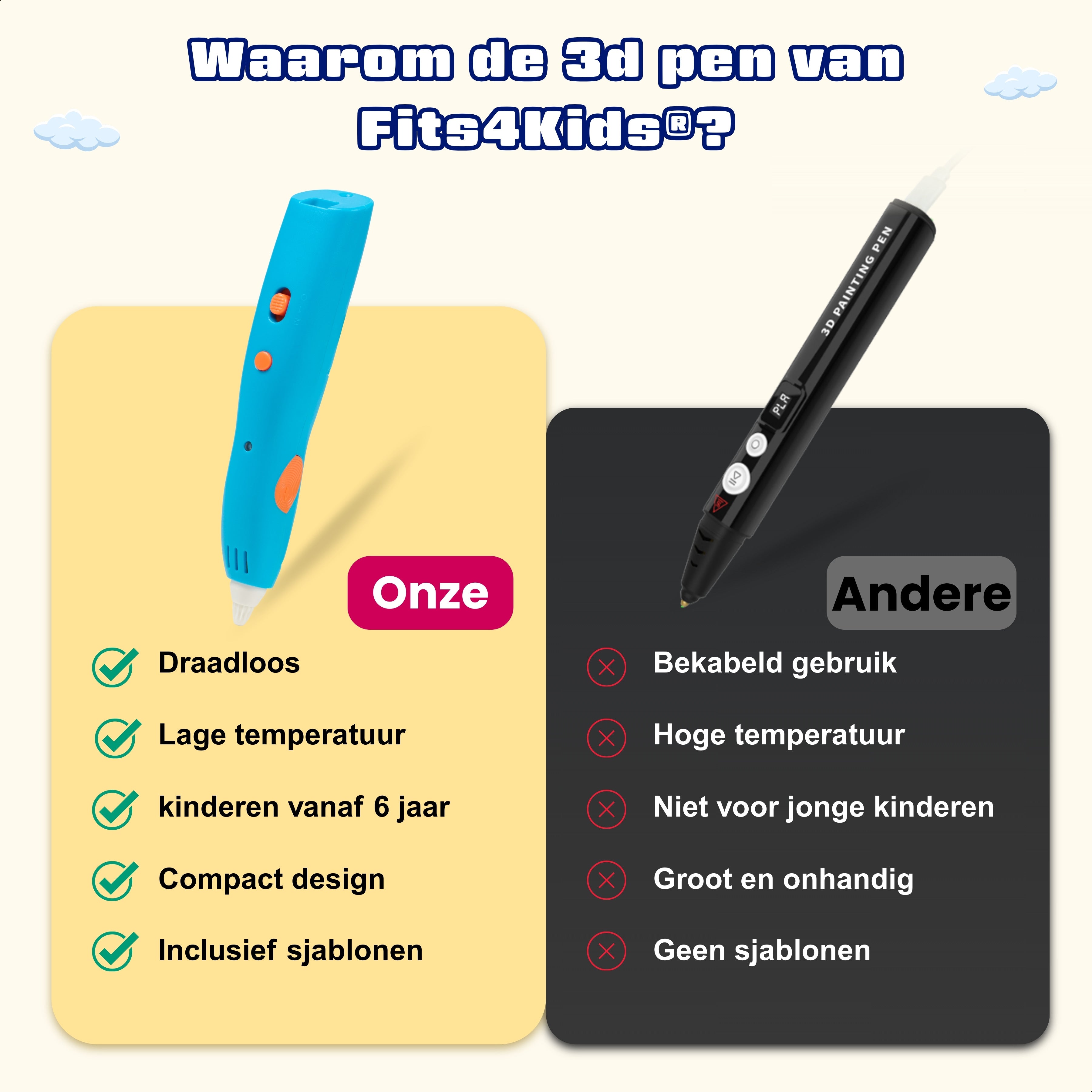 vergelijking waarom de fits4kids 3d pen beter is